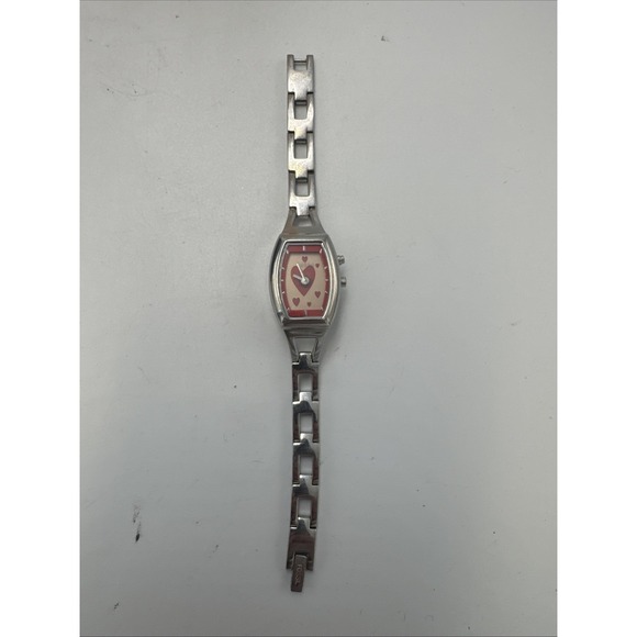 Fossil F2 Valentines Day Watch Women 20mm Silver Tone Heart Animation 7.5" - Picture 3 of 7